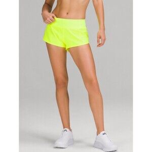 Lululemon Speed Up Low Rise Short Womens 6 Yellow Running Athletic Summer Active